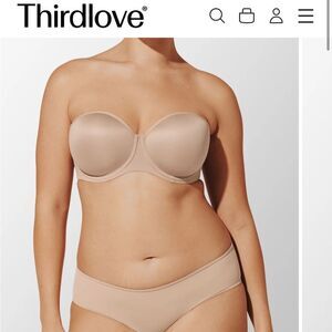 Hardly Worn! ThirdLove 24/7 Classic Strapless Bra in Taupe Size 32D